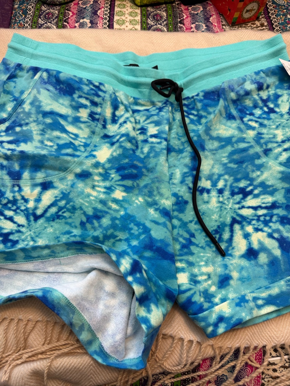 torrid Aqua and Blue Tie-dye shorts